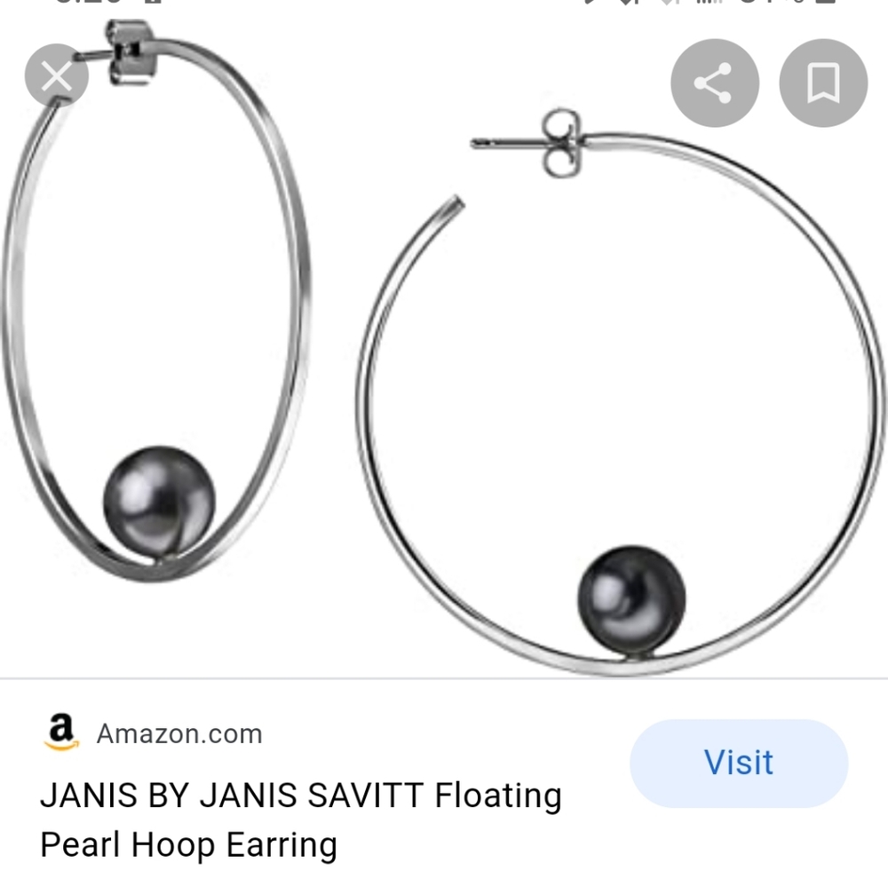 Floating Pearl hoop earrings - Picture 1 of 1